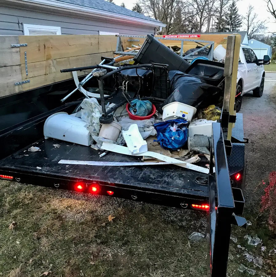 Roll-off dumpster delivered to a residential driveway in Valparaiso
